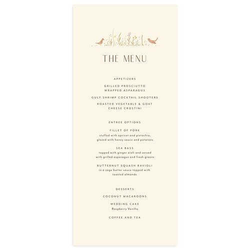 Cottage Wildflowers Menus Walnut Signature