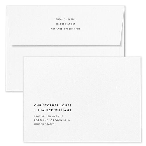 Palm and Protea Wedding Invitation Envelopes Blue Aquamarine Return Address Standard Signature
