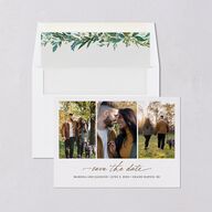 Rustic Hoops Save the Date Cards Eucalyptus Signature smooth Blank No Standard