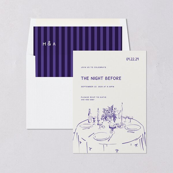 Hand Drawn Recipe Rehearsal Dinner Invitations Sapphire Signature Blank Standard