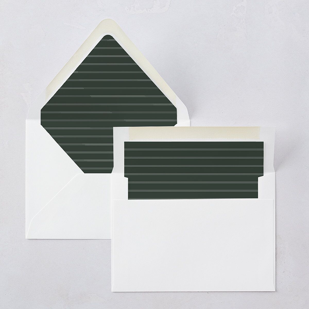Our Merriest Year Baby Announcement Euro Envelope Liners Hunter Green Luxe