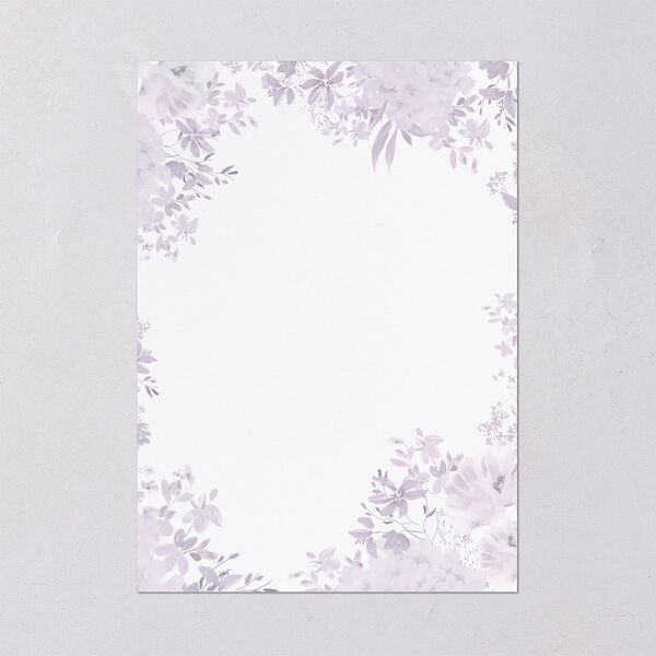 Monochrome Blooms Wedding Invitations Gold Sheer Lilac Signature Blank No Standard