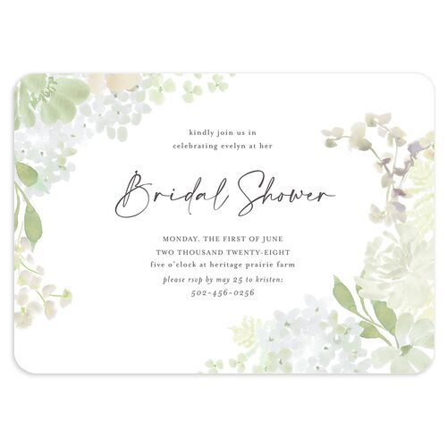 Hydrangea Garden Bridal Shower Invitations Thyme Signature Blank Rounded