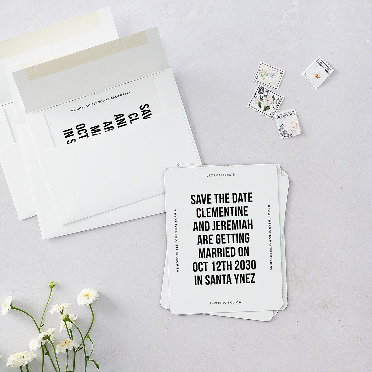 Bold Modern Announcement Save The Date Magnets Pure White Magnet Paper