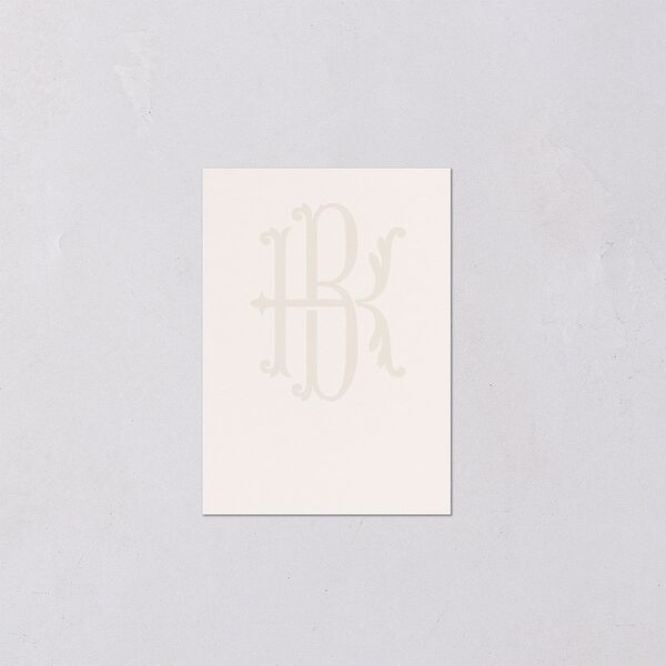 Luxury Floral Monogram QR Code RSVP Cards Cotton Signature Standard