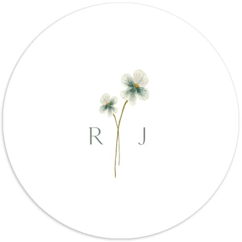 Dainty Monogram Wedding Stickers Moon Rock Circle