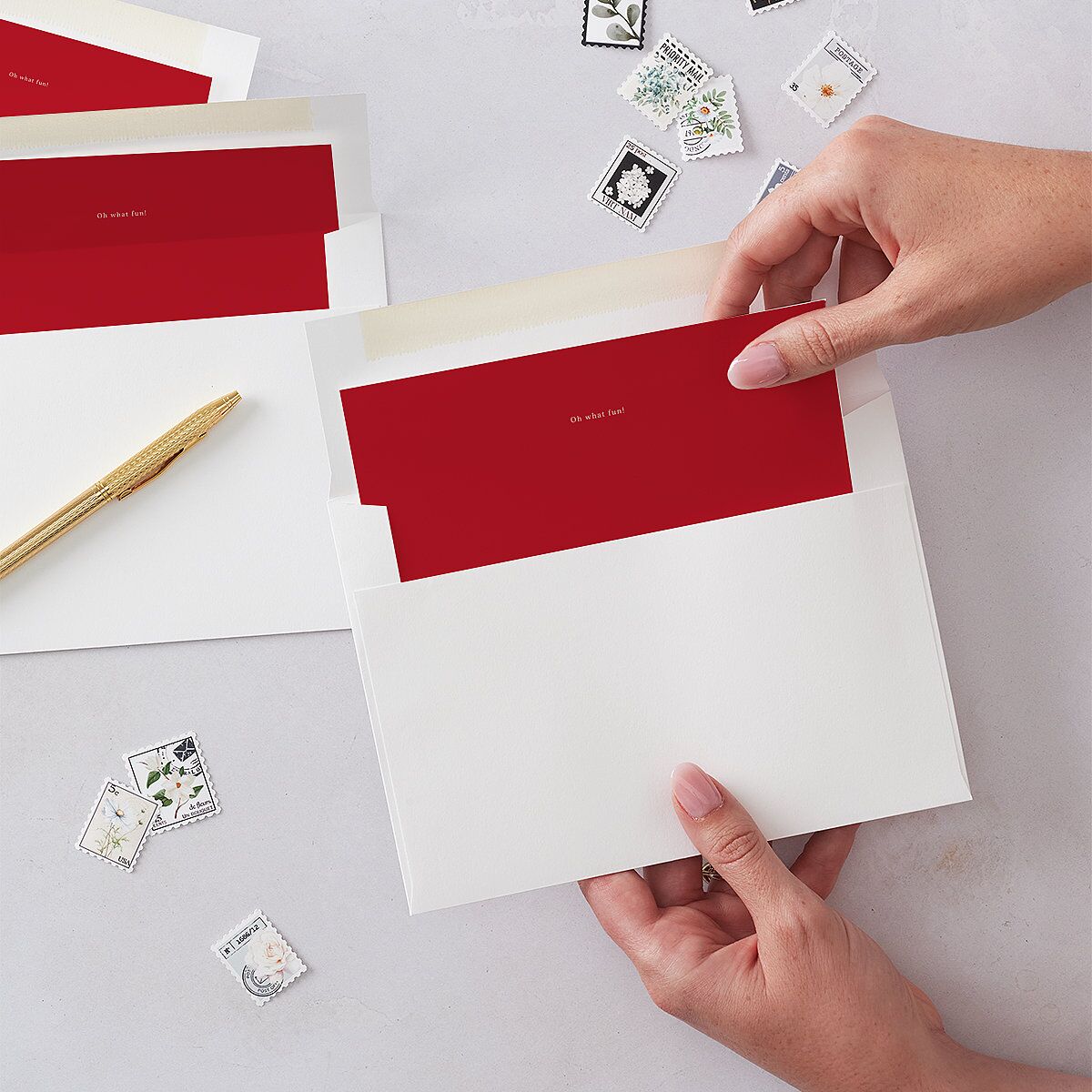 Vintage Film Holiday Envelope Liners Ruby Standard