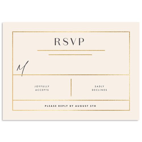 Refined Frame Wedding Response Cards Gold Moody Blue Signature Standard