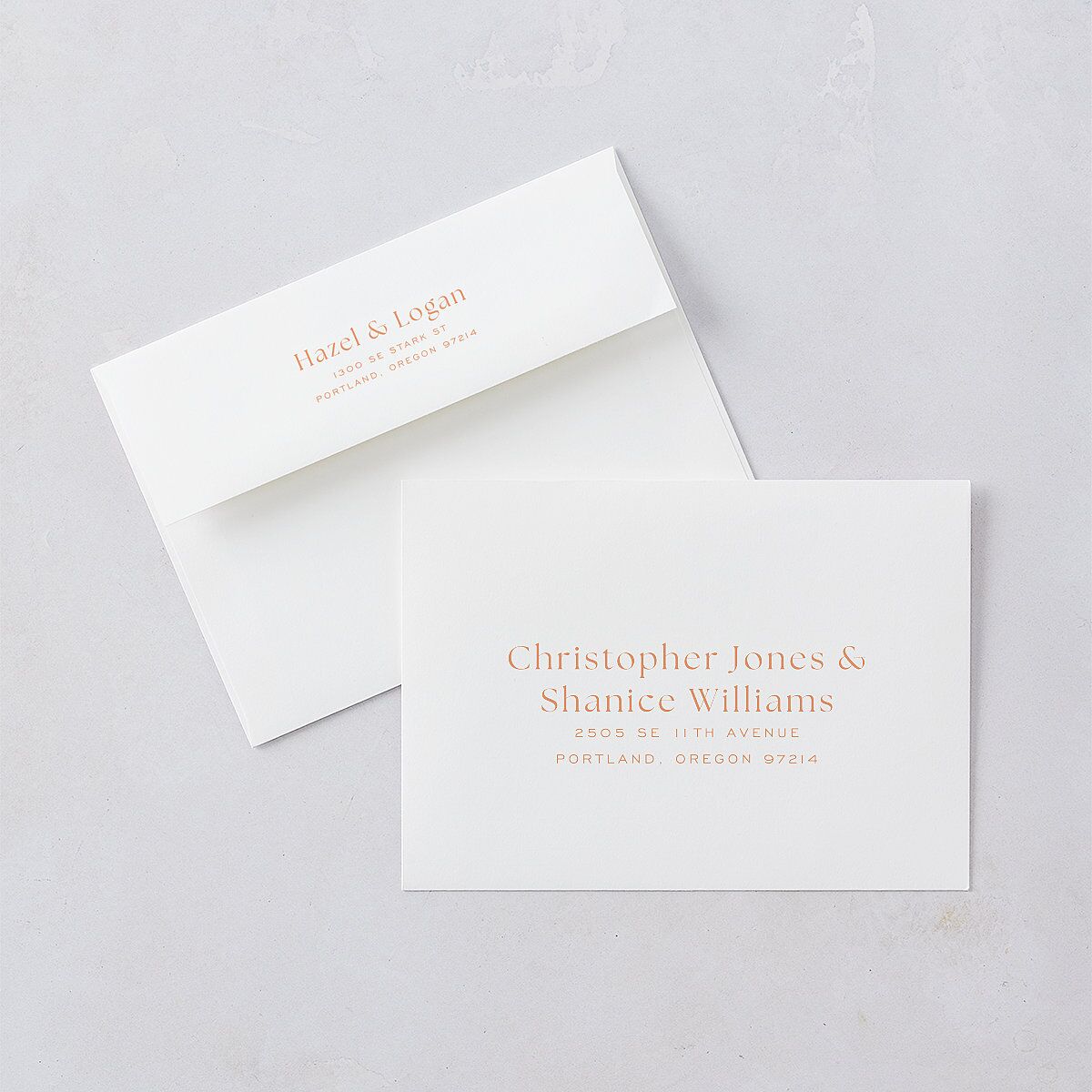 Desert Cactus Save The Date Card Envelopes White Peach Fuzz Both Recipient and Return Addresses Signature Standard