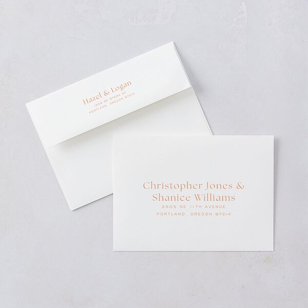 Desert Cactus Save The Date Card Envelopes White Peach Fuzz Both Recipient and Return Addresses Signature Standard