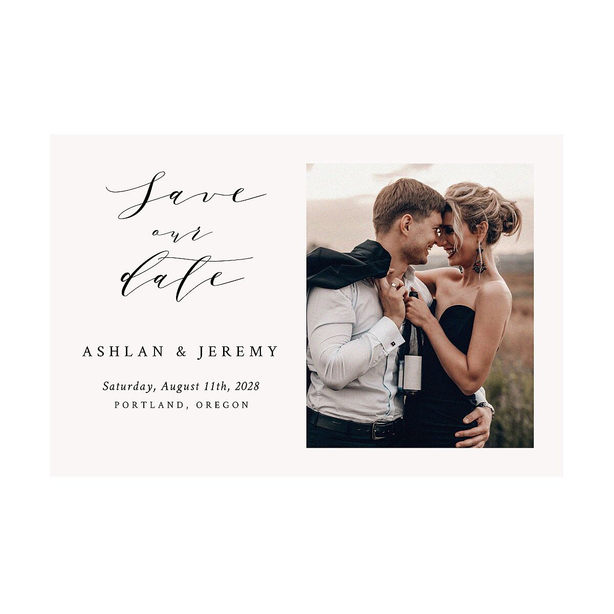 Simply Elegant Save The Date Postcards
