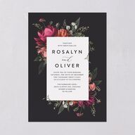 Blooming Botanical Wedding Invitations Midnight Signature Blank No Standard