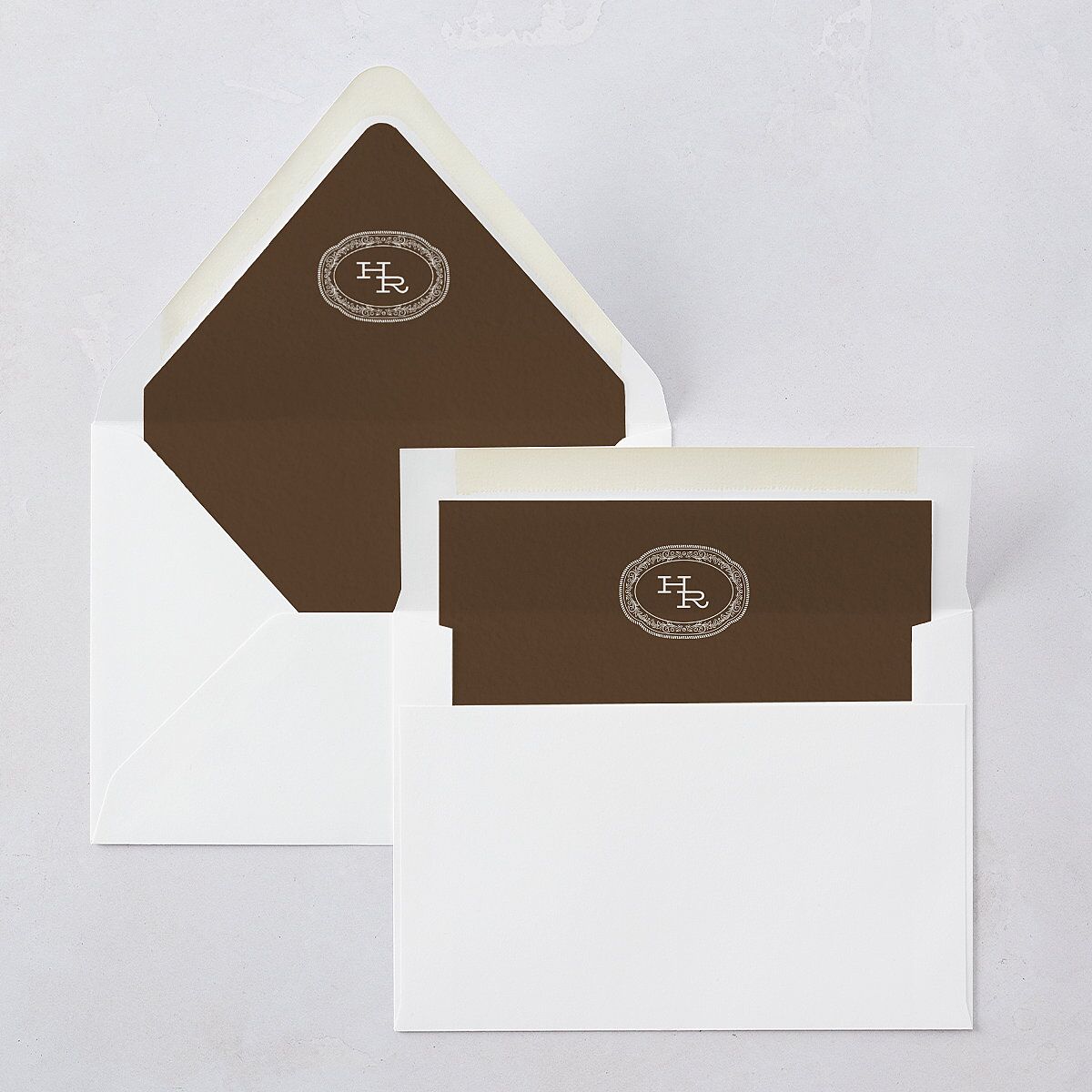 Elegant Western Monogram Euro Envelope Liners Walnut Luxe