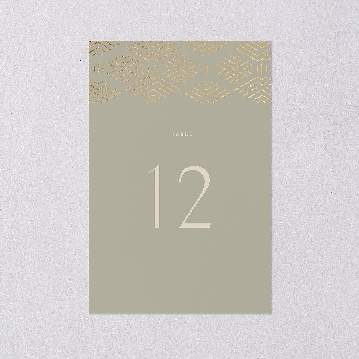 Boho Texture Table Numbers Gold Deep Olive Signature