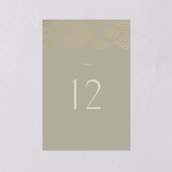 Boho Texture Table Numbers Gold Deep Olive Signature