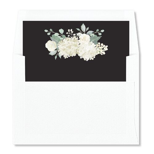 Elegant Hydrangea Standard Envelope Liners Charcoal Standard
