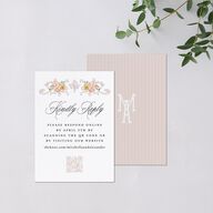 Elegant Floral Regency QR Code RSVP Cards Pink Cotton Signature Standard