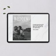 Magazine Cover Digital Save the Date Cards Licorice Dusty Blue Lets Celebrate Standard