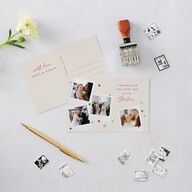 Instant Film Christmas Confetti Thank You Postcards Ivory