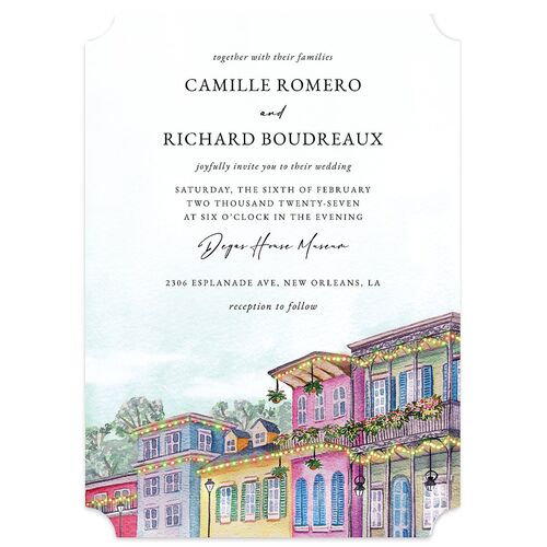 New Orleans Wedding Invitations Dark Night Signature Blank No Ticket