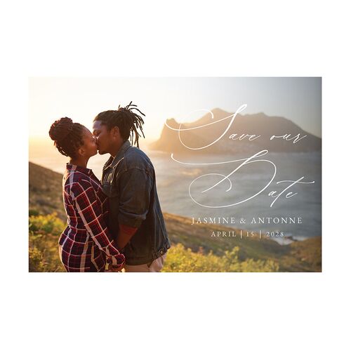 Romantic Roses Save The Date Postcards Off-White Postcard