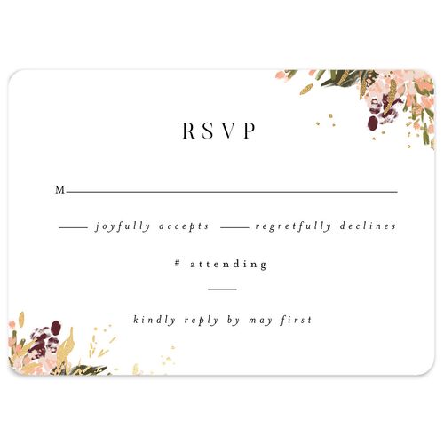 Moody Romance Wedding Response Cards Gold Midnight Signature Rounded