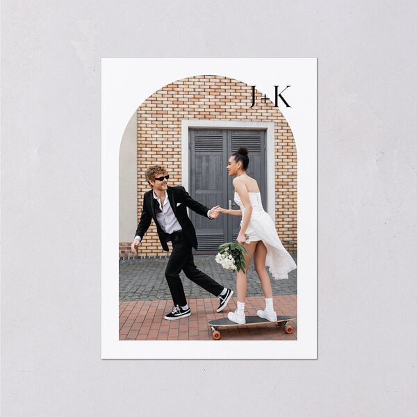 Modern Arch Photo Wedding Enclosure Cards Pure White Signature Standard