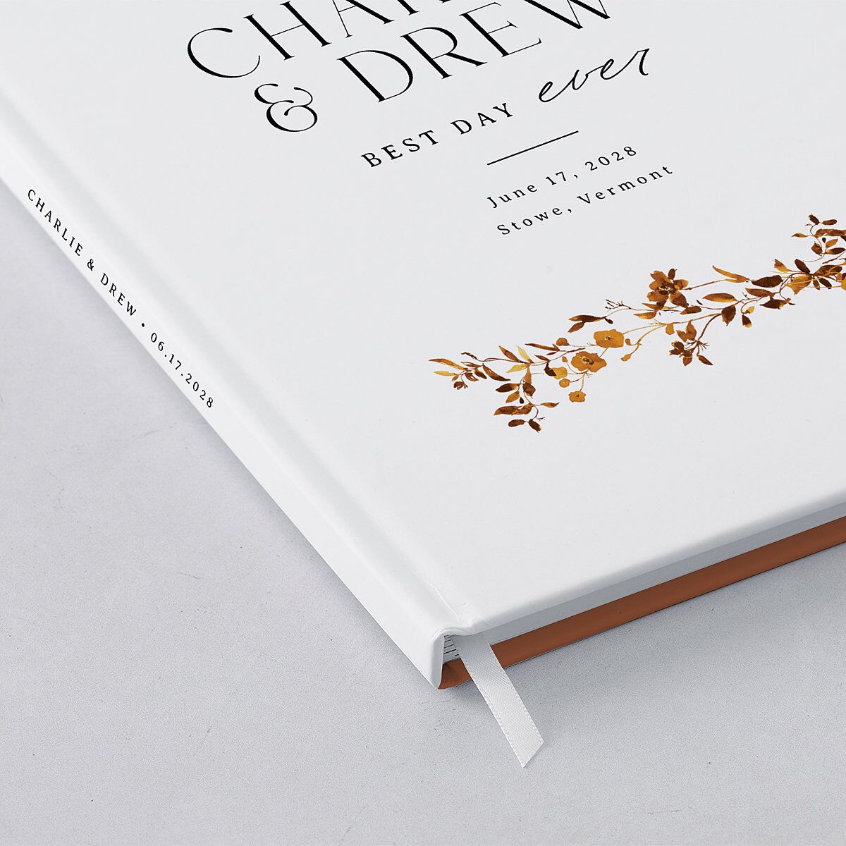 Simple Vine Guest Books Terracotta