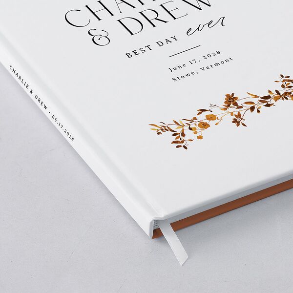 Simple Vine Guest Books Terracotta