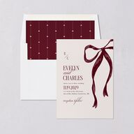 Whimsical Hand Drawn Bow Envelope Liners Burgundy Standard