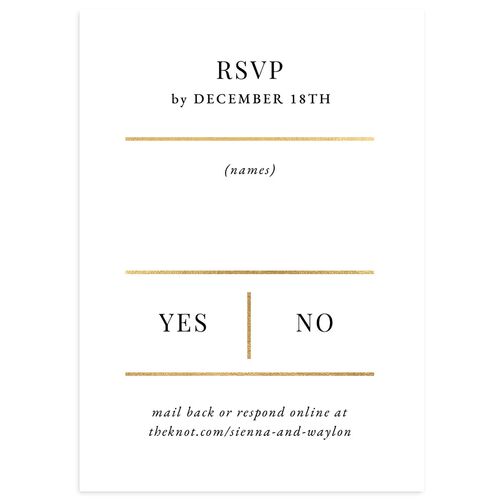 Classic Line Foil Wedding Response Cards Midnight Gold Signature Standard