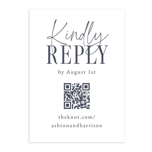 Timeless Lockup QR Code RSVP Cards Regency Blue Signature Standard