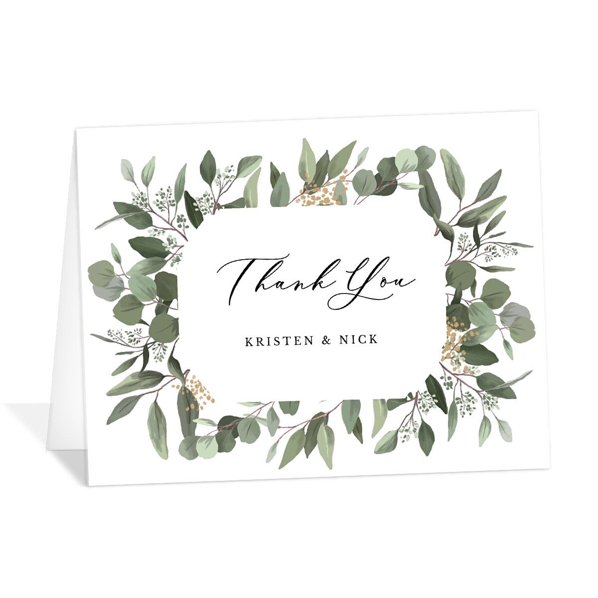 Eucalyptus Frame Foil Thank You Cards