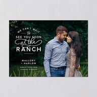 Western Denim Save The Date Cards Champagne Signature smooth Blank No Standard