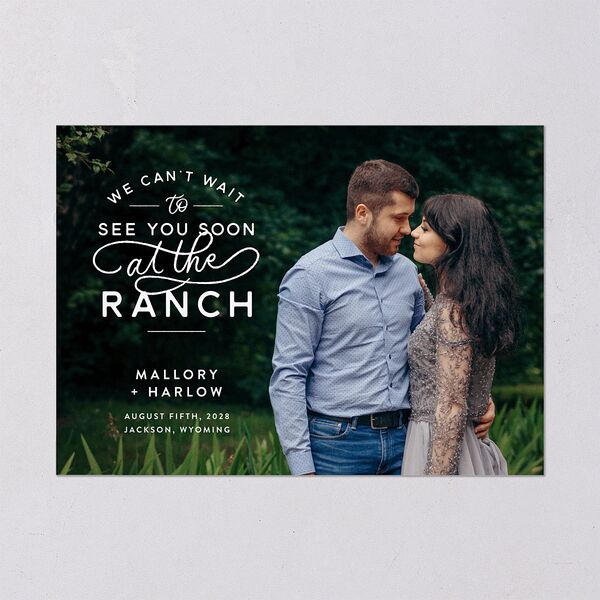 Western Denim Save The Date Cards Champagne Signature smooth Blank No Standard