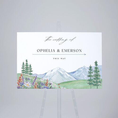Mountain Wildflowers Standard Direction Sign Large Dusty Blue Standard Outdoor Corrugated L Direction