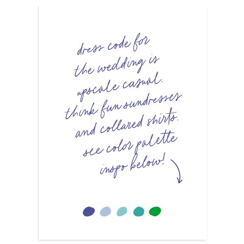 Sunny Day Modern Script Wedding Enclosure Cards Jewel Blue Signature Standard
