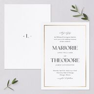 Joyful Union Foil Wedding Invitations Gold Pure White Signature Blank No Standard