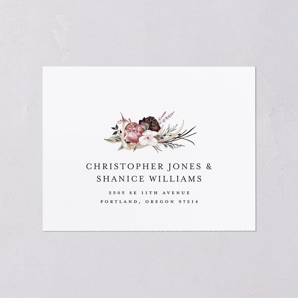 Gothic Antlers All-in-One Wedding Invitations Bisque Signature Light Both Recipient and Return Addresses No