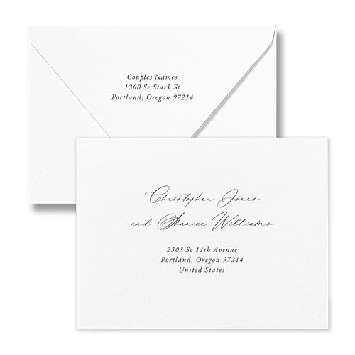 Timeless Floral Hoop Thank You Card Euro Envelopes White Luxe Pure White Both Recipient and Return Addresses Signature