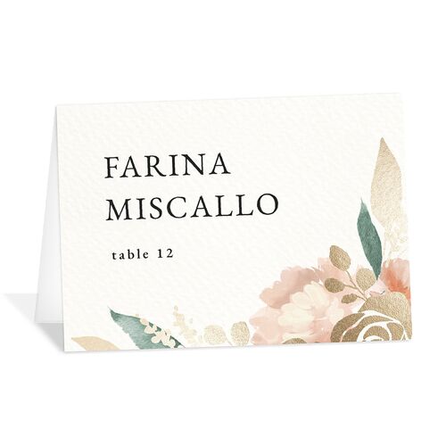 Exquisite Garden Place Cards Gold Blossom Signature