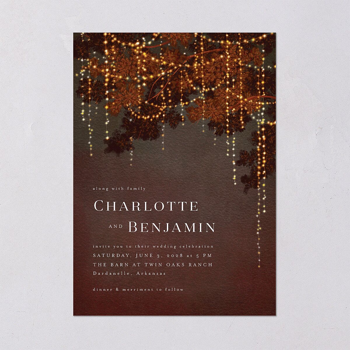 Enchanted Evening Wedding Invitations Rust Signature Blank No Standard