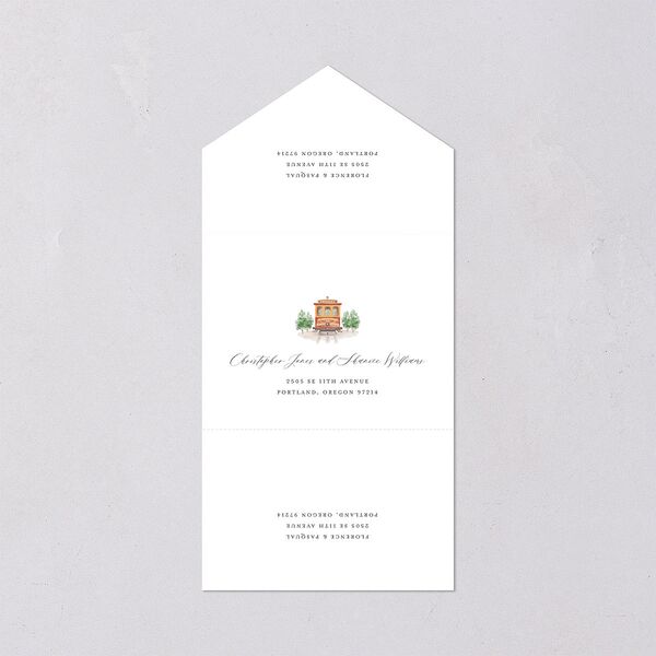 Scenic San Francisco All-in-One Wedding Invitations Daffodil Signature Light Both Recipient and Return Addresses No