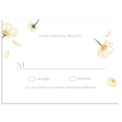 Monogram Daisies Wedding Response Cards Cornflower Signature Standard