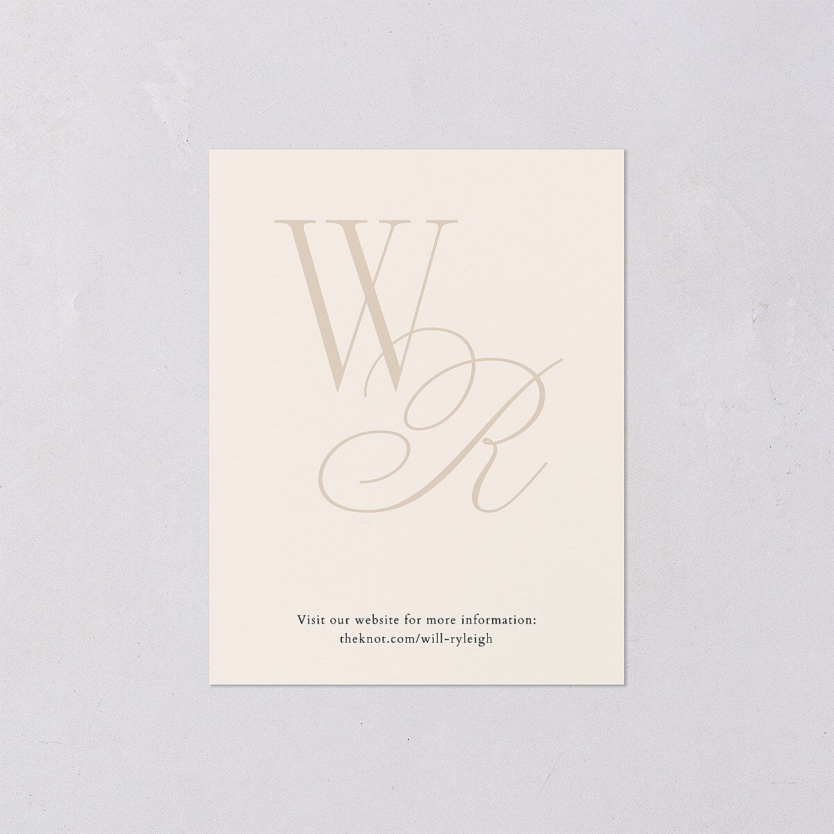 Connected Monogram  Save the Date Petite Cards Cream Signature smooth Blank Standard No