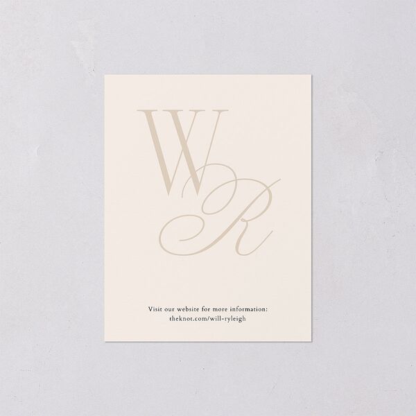 Connected Monogram  Save the Date Petite Cards Cream Signature smooth Blank Standard No