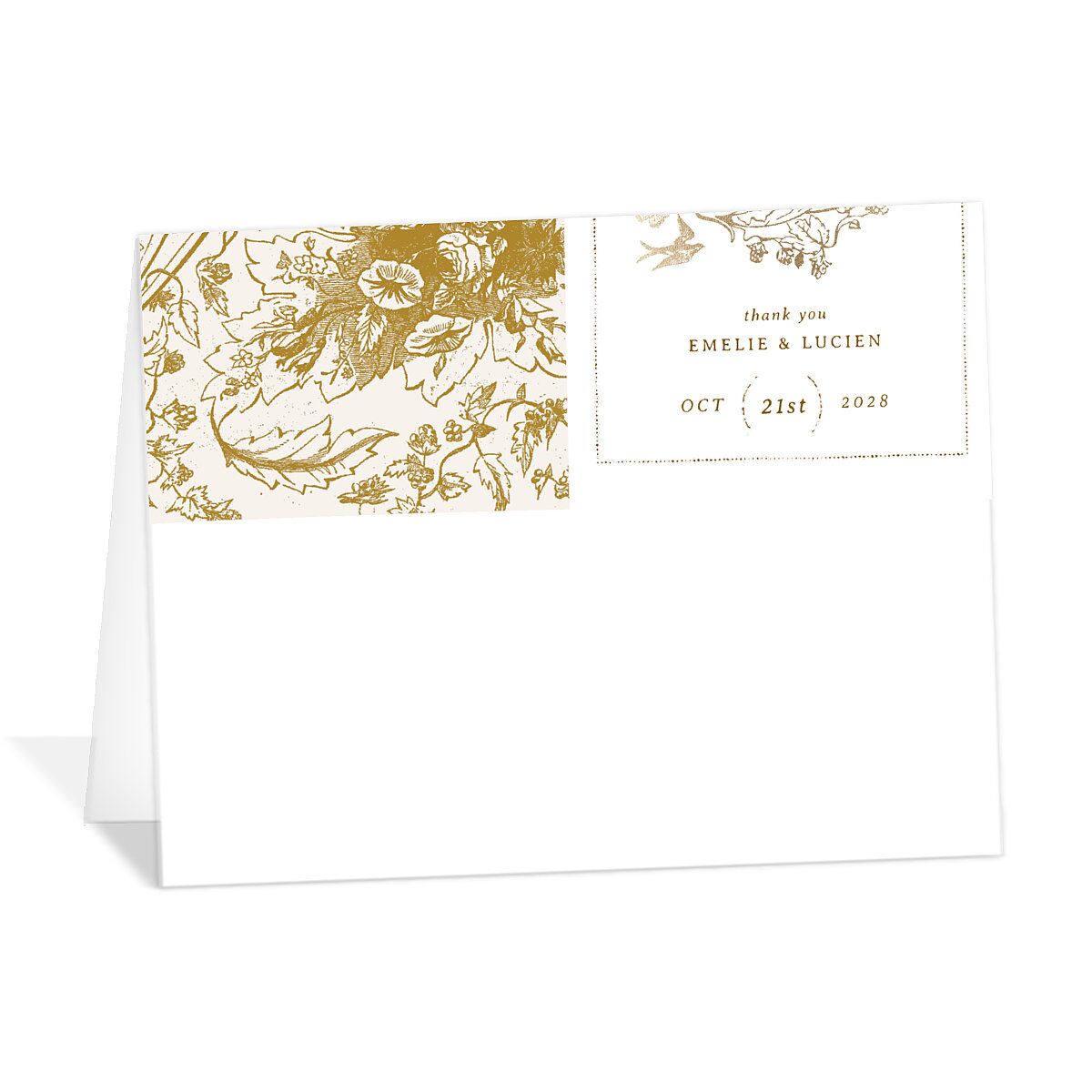 Vintage Toile Foil Thank You Cards