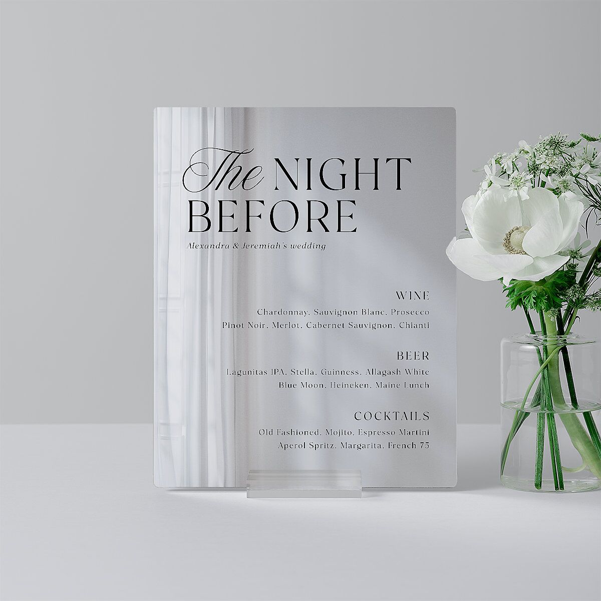 The Night Before Mirrored Acrylic Bar Tabletop Sign X-small Midnight Standard Mirrored Acrylic XS Tabletop Bar