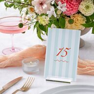 Cabana Stripes Table Numbers Pastel Blue Signature