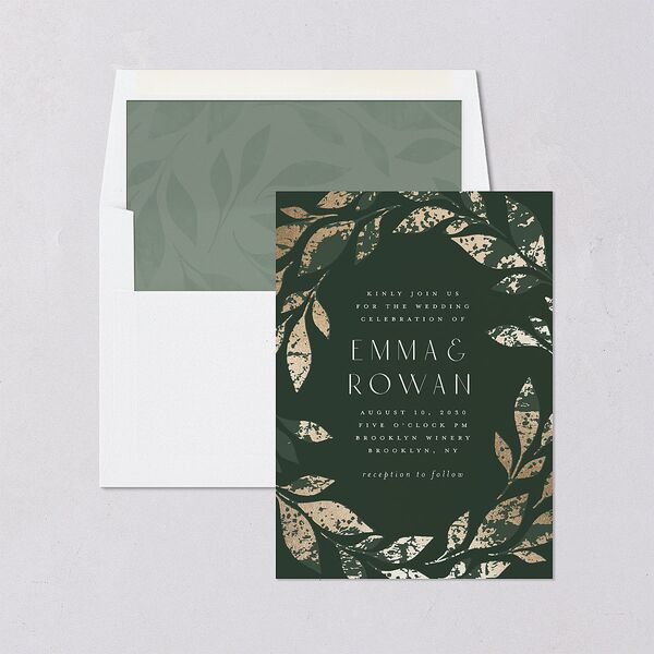 Gilded Leaves Standard Envelope Liners Standard Hunter Green Liner